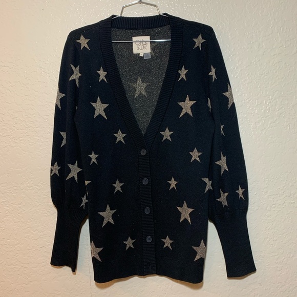 Chaser Star Bishop Sleeve Button Down Cardigan - Picture 1 of 7